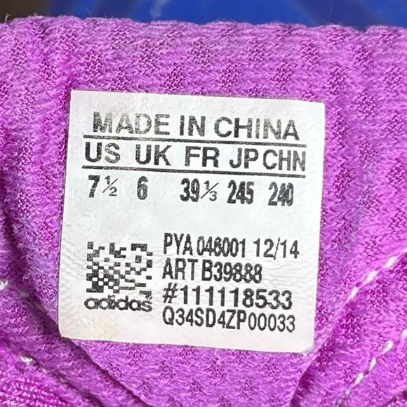 Adidas Response Boost Blue Purple Running Shoe Athletic Sneaker Womens 7.5 - Picture 3 of 9